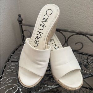 Calvin Klein White Wedge Shoes